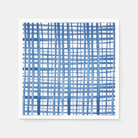 Indigo blue Shibori waterverf los raster Servet (Voorkant)