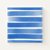 Indigo Blue Sketchbook Abstract Stripe Eigen naam Notitieboek (Achterkant)