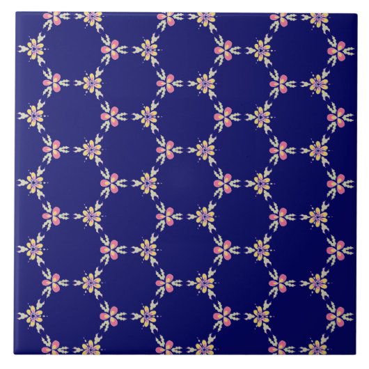 Indigo Blue Spain Mediterranean Style Tegeltje (Voorkant)