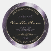 Indigo Blue Sparkle Glitter Lijst Productlabel Ronde Sticker (Voorkant)