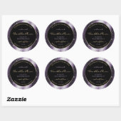 Indigo Blue Sparkle Glitter Lijst Productlabel Ronde Sticker (Vel)