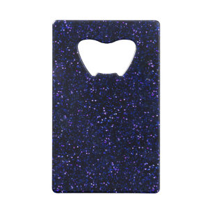 Indigo Blue Starry Midnight Glitter Creditkaart Flessenopener