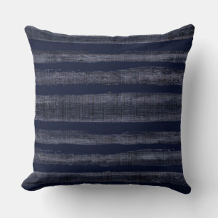 Indigo Blue Stripes Nautical Kussen