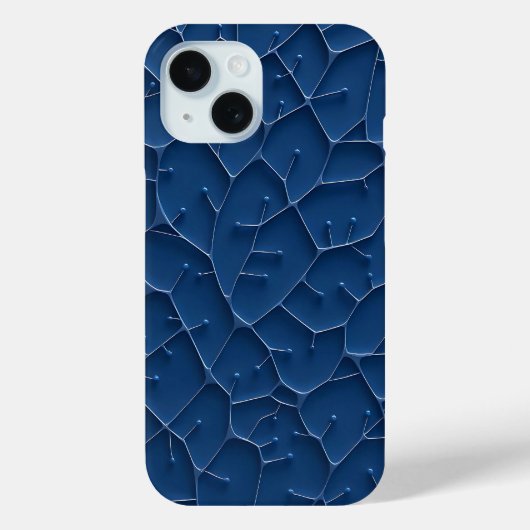Indigo Blue Stylish Pattern iPhone Case (Achterkant)