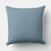 Indigo Blue Ticking Stripe Kussen (Achterkant)