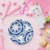 Indigo Blue Tie-Borden Papieren Bordje (Feest)