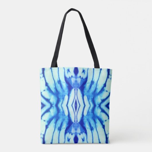 Indigo Blue Tie Dye Canvas tas (Achterkant)
