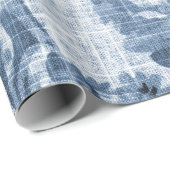 Indigo Blue Tone  Floral Toile Fabric No.4 Cadeaupapier (Rol Hoek)