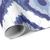 Indigo Blue Tribal Ikat Diamond White Chevron Cadeaupapier (Rol Hoek)