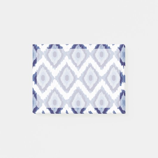 Indigo Blue Tribal Ikat Diamond White Chevron Post-it® Notes (Voorkant)