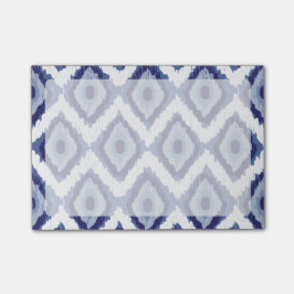 Indigo Blue Tribal Ikat Diamond White Chevron Post-it® Notes