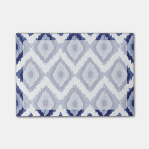 Indigo Blue Tribal Ikat Diamond White Chevron Post-it® Notes