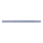 Indigo Blue Tribal Ikat Diamond White Chevron Satijnen Lint (Voorkant)