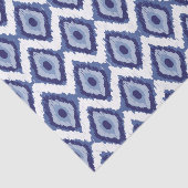 Indigo Blue Tribal Ikat Diamond White Chevron Tissuepapier (Detail)