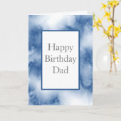 Indigo Blue Waterverf Abstract Kaart (Gele Bloem)