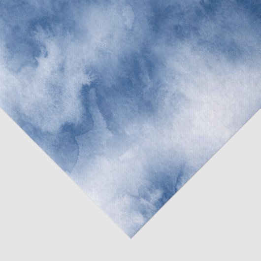 Indigo Blue Waterverf Abstract Tissuepapier (Detail)