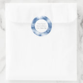 Indigo Blue Waterverf Abstracte labels (Tas)