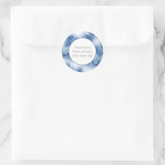 Indigo Blue Waterverf Abstracte labels (Tas)