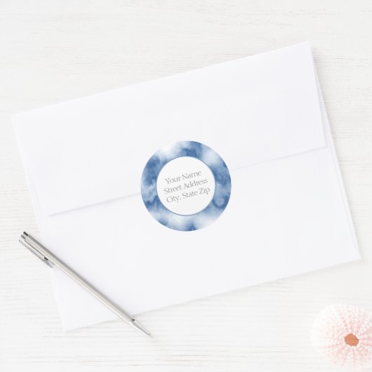 Indigo Blue Waterverf Abstracte labels (Envelop)