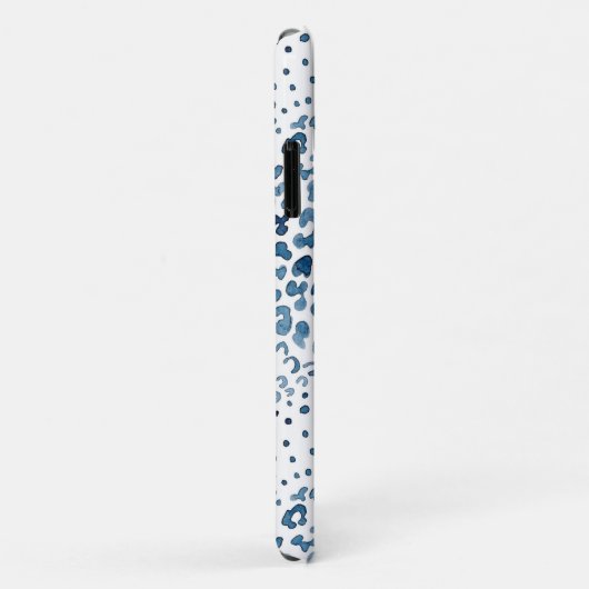 Indigo Blue Waterverf Animal Print Pattern Case-Mate iPhone Case (Achterkant/rechts)