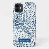 Indigo Blue Waterverf Animal Print Pattern Case-Mate iPhone Case (Achterkant)