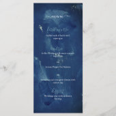 Indigo Blue Waterverf Elegant Wedding Menu (Voorkant)