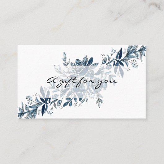 Indigo Blue waterverf gift Visitekaartje (Voorkant)