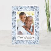 Indigo Blue Waterverf Happy Vaderdag Kaart (Voorkant)