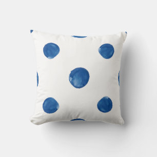 Indigo blue waterverf polka dots shibori-patroon kussen