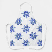 Indigo Blue Waterverf Snowflake Patroon Schort (Voorkant)