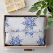 Indigo Blue Waterverf Snowflake Patroon Tissuepapier (Geschenk)