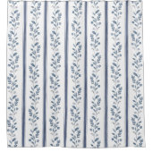 Indigo Blue Waterverf Stripes Douchegordijn (Voorkant)