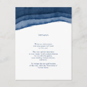 Indigo Blue Waterverf Wedding Insert / Directions Informatiekaartje (Voorkant)