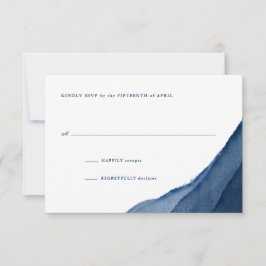 Indigo Blue Waterverf Wedding RSVP