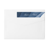 Indigo Blue Waterverf Wedding Wrap-Around Label (Achterkant)