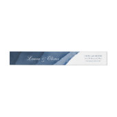 Indigo Blue Waterverf Wedding Wrap-Around Label (Individueel)