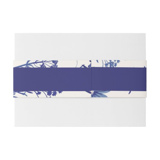 Indigo Blue Wedding Uitnodigingen Wikkel (Achterkant Voorbeeld)