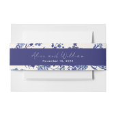 Indigo Blue Wedding Uitnodigingen Wikkel (Voorkant Voorbeeld)