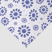 Indigo Blue White Daisy Flower Pattern Tissuepapier (Detail)