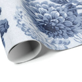 Indigo Blue & White Floral Toile No. 3 Cadeaupapier (Rol Hoek)