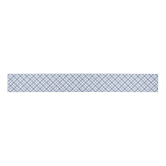 Indigo Blue White Preppy Check Grosgrain Ribbon Grosgrain Lint (Voorkant)
