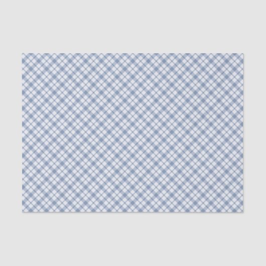 Indigo Blue, White Preppy Checkissue Paper Tissuepapier (Voorkant)
