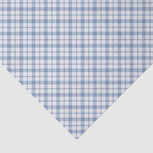 Indigo Blue, White Preppy Checkissue Paper Tissuepapier (Detail)