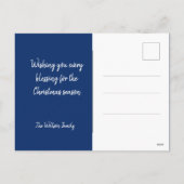 Indigo Blue White Red Winter Tree Watercolor Feestdagenkaart (Achterkant)