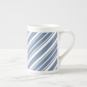 Indigo Blue, White Ticking Stripes Bone China Mok (Rechts)