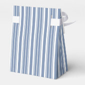 Indigo Blue, White Ticking Stripes Favor Box Bedankdoosjes (Achterkant)