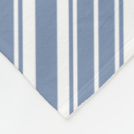 Indigo Blue, White Ticking Stripes Fleece Blanket Deken (Hoek)