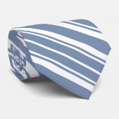 Indigo Blue, White Ticking Stripes Unisex Necktie Stropdas (Opgerold)