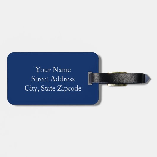 Indigo Blue White Waterverf Chevron Bagagelabel (Achterkant horizontaal)