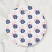 Indigo Blush Florals Bruiloft Uitnodiging Aanpasse Bedankjes Labels (Achterkant)